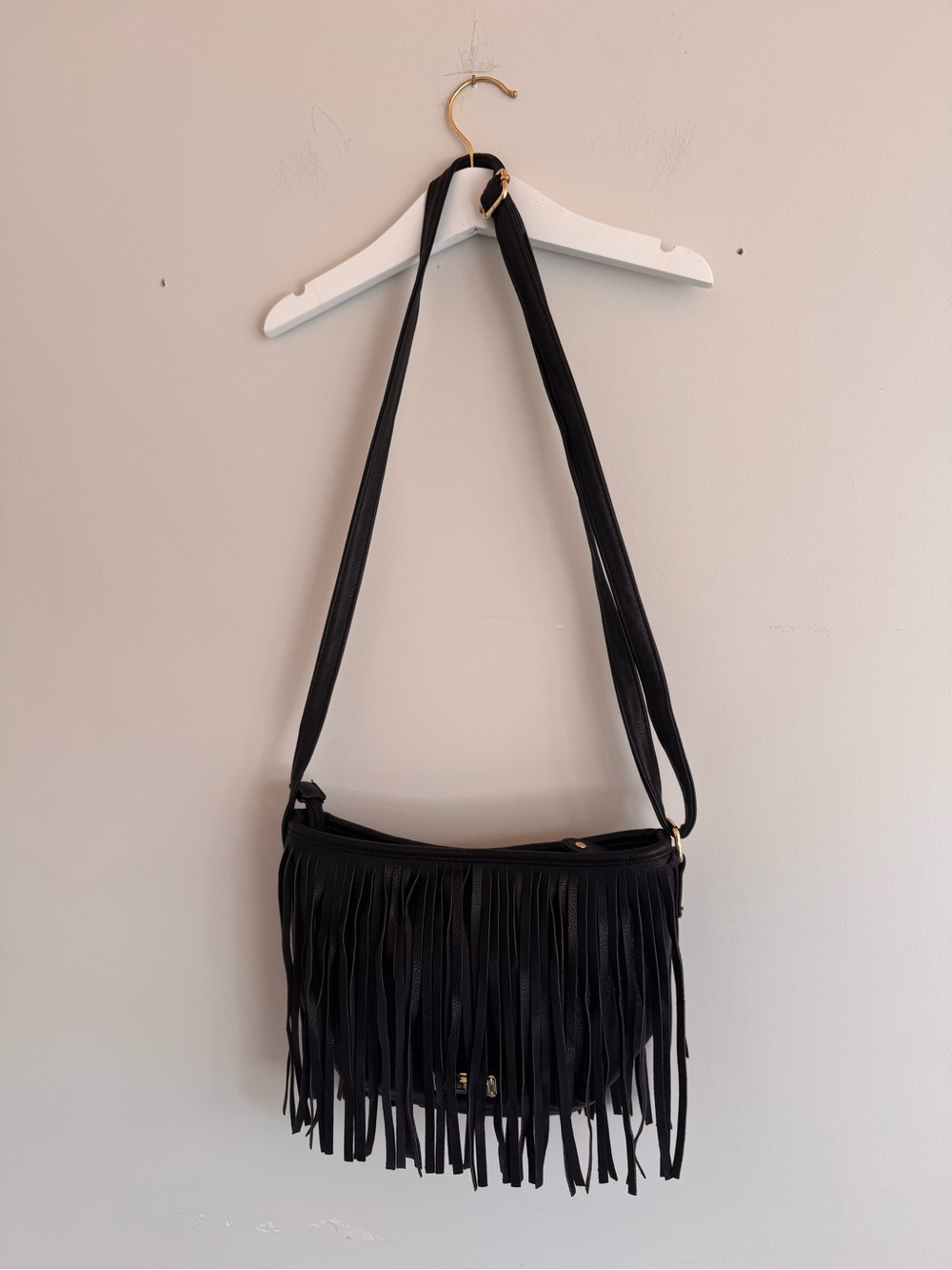 Madden Girl Black Fringe Crossbody Bag